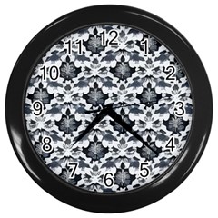 Gothic Leaf Pattern Wall Clock (black) by violetheavensky