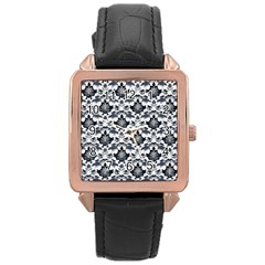 Gothic Leaf Pattern Rose Gold Leather Watch  by violetheavensky