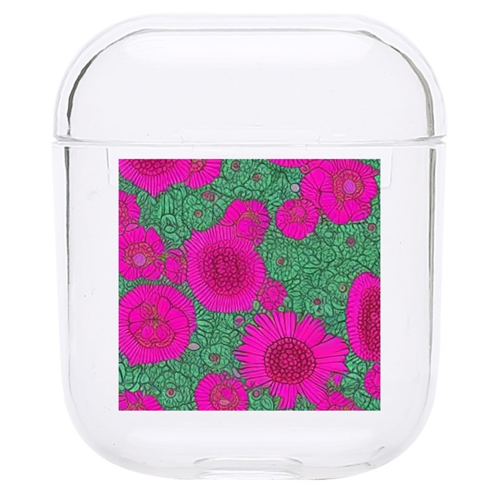 Mid Century Retro Floral 1970s 1960s Pattern 97 Hard PC AirPods 1/2 Case