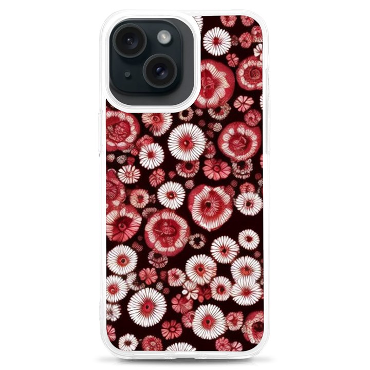 Mid Century Retro Floral 1970s 1960s Pattern 96 iPhone 15 Plus TPU UV Print Case