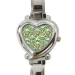 Retro 1880s Flowers Pattern 5 Heart Italian Charm Watch by violetheavensky