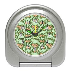 Retro 1880s Flowers Pattern 5 Travel Alarm Clock by violetheavensky