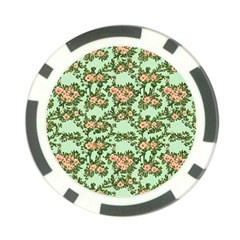 Retro 1880s Flowers Pattern 5 Poker Chip Card Guard by violetheavensky