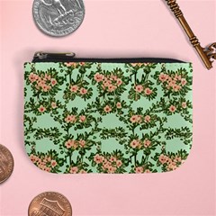 Retro 1880s Flowers Pattern 5 Mini Coin Purse by violetheavensky