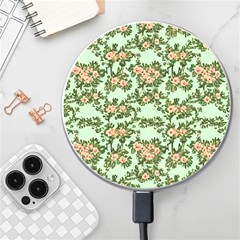 Retro 1880s Flowers Pattern 5 Wireless Fast Charger(white) by violetheavensky