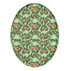 Retro 1880s Flowers Pattern 5 Oval Glass Fridge Magnet (4 Pack) by violetheavensky