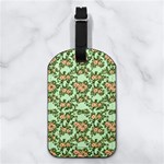 Retro 1880s Flowers Pattern 5 Nappa Leather Luggage Tag Rectangle Back