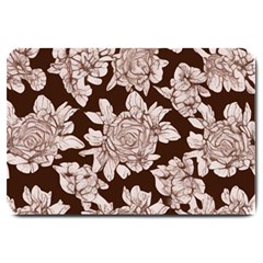 Mid Century Retro Floral 1970s 1960s Pattern 106 Large Doormat by violetheavensky