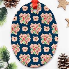 Retro 1880s Flowers Pattern 7 Ornament (oval) by violetheavensky