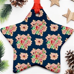 Retro 1880s Flowers Pattern 7 Ornament (star) by violetheavensky