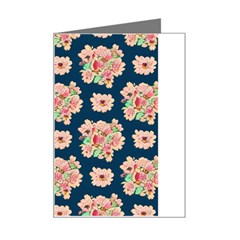 Retro 1880s Flowers Pattern 7 Mini Greeting Card by violetheavensky