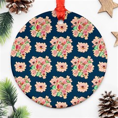 Retro 1880s Flowers Pattern 7 Round Ornament (two Sides) by violetheavensky