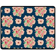 Retro 1880s Flowers Pattern 7 Two Sides Fleece Blanket (medium) by violetheavensky