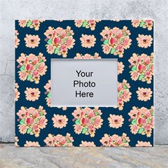 Retro 1880s Flowers Pattern 7 White Wall Photo Frame 5  X 7  by violetheavensky