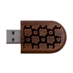 Retro 1880s Flowers Pattern 7 Wood Oval Usb Flash Drive by violetheavensky