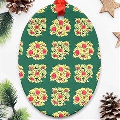 Retro 1880s Flowers Pattern 6 Ornament (oval) by violetheavensky