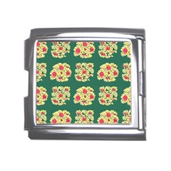 Retro 1880s Flowers Pattern 6 Mega Link Italian Charm (18mm) by violetheavensky