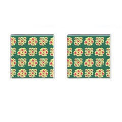 Retro 1880s Flowers Pattern 6 Cufflinks (square) by violetheavensky