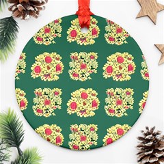 Retro 1880s Flowers Pattern 6 Round Ornament (two Sides) by violetheavensky