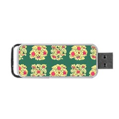 Retro 1880s Flowers Pattern 6 Portable Usb Flash (one Side) by violetheavensky