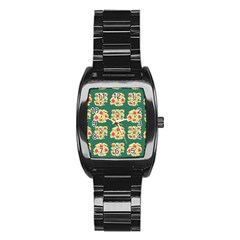 Retro 1880s Flowers Pattern 6 Stainless Steel Barrel Watch by violetheavensky