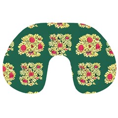 Retro 1880s Flowers Pattern 6 Travel Neck Pillow by violetheavensky