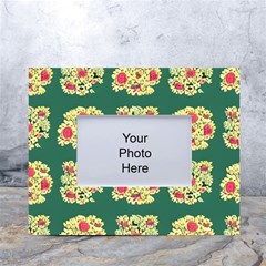 Retro 1880s Flowers Pattern 6 White Tabletop Photo Frame 4 x6  by violetheavensky