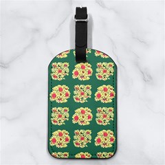 Retro 1880s Flowers Pattern 6 Nappa Leather Luggage Tag Rectangle by violetheavensky