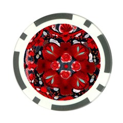 Mid Century Retro Floral 1970s 1960s Pattern 105 Poker Chip Card Guard (10 Pack) by violetheavensky