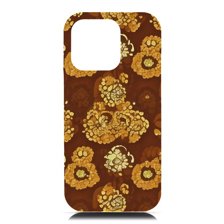 Mid Century Retro Floral 1970s 1960s Pattern 95 iPhone 16 Pro Max Black UV Print PC Hardshell Case