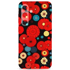 Mid Century Retro Floral 1970s 1960s Pattern 104 Samsung Galaxy S24 6 2 Inch Black Tpu Uv Case by violetheavensky