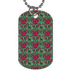 Retro 1880s Flowers Pattern 3 Dog Tag (two Sides) by violetheavensky