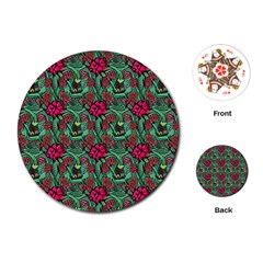 Retro 1880s Flowers Pattern 3 Playing Cards Single Design (round) by violetheavensky