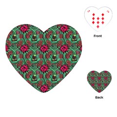 Retro 1880s Flowers Pattern 3 Playing Cards Single Design (heart) by violetheavensky