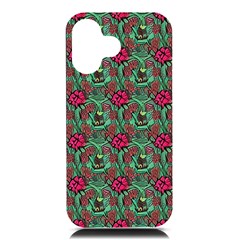 Retro 1880s Flowers Pattern 3 Iphone 16 Black Uv Print Pc Hardshell Case by violetheavensky