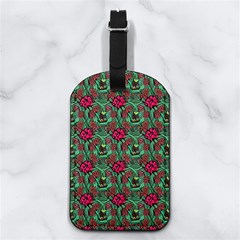 Retro 1880s Flowers Pattern 3 Nappa Leather Luggage Tag Rectangle by violetheavensky