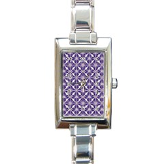 Royal Fractal Pattern 4 Rectangle Italian Charm Watch by violetheavensky