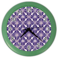 Royal Fractal Pattern 4 Color Wall Clock by violetheavensky