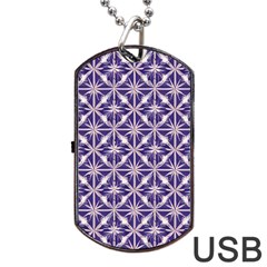 Royal Fractal Pattern 4 Dog Tag Usb Flash (two Sides) by violetheavensky