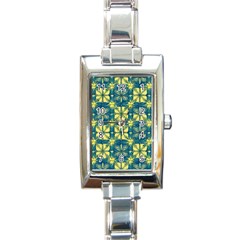 Royal Fractal Pattern 2 Rectangle Italian Charm Watch by violetheavensky