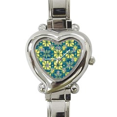 Royal Fractal Pattern 2 Heart Italian Charm Watch by violetheavensky