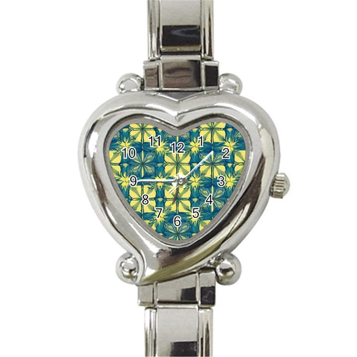 Royal Fractal Pattern 2 Heart Italian Charm Watch