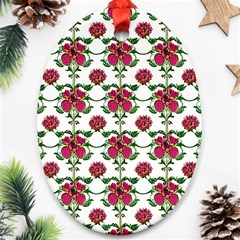 Retro 1880s Flowers Pattern 2 Ornament (oval) by violetheavensky