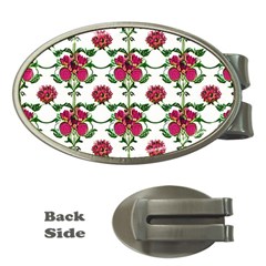 Retro 1880s Flowers Pattern 2 Money Clips (oval)  by violetheavensky