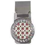 Retro 1880s Flowers Pattern 2 Money Clips (CZ)  Front