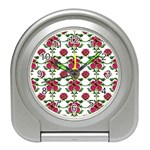 Retro 1880s Flowers Pattern 2 Travel Alarm Clock Front