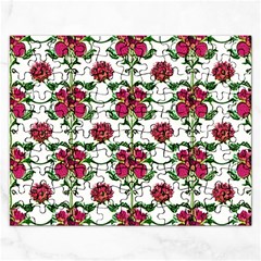 Retro 1880s Flowers Pattern 2 Rectangular Jigsaw Puzzl by violetheavensky