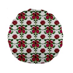 Retro 1880s Flowers Pattern 2 Standard 15  Premium Flano Round Cushions by violetheavensky