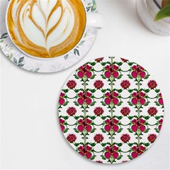 Retro 1880s Flowers Pattern 2 Uv Print Round Tile Coaster by violetheavensky