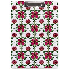 Retro 1880s Flowers Pattern 2 A4 Acrylic Clipboard by violetheavensky